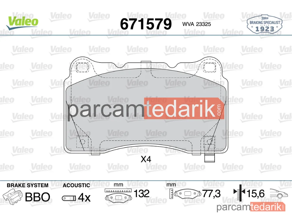 671579 | Fren Balatası — Hyundai Genesis Coupe, Opel Astra J, Opel Astra J GTC